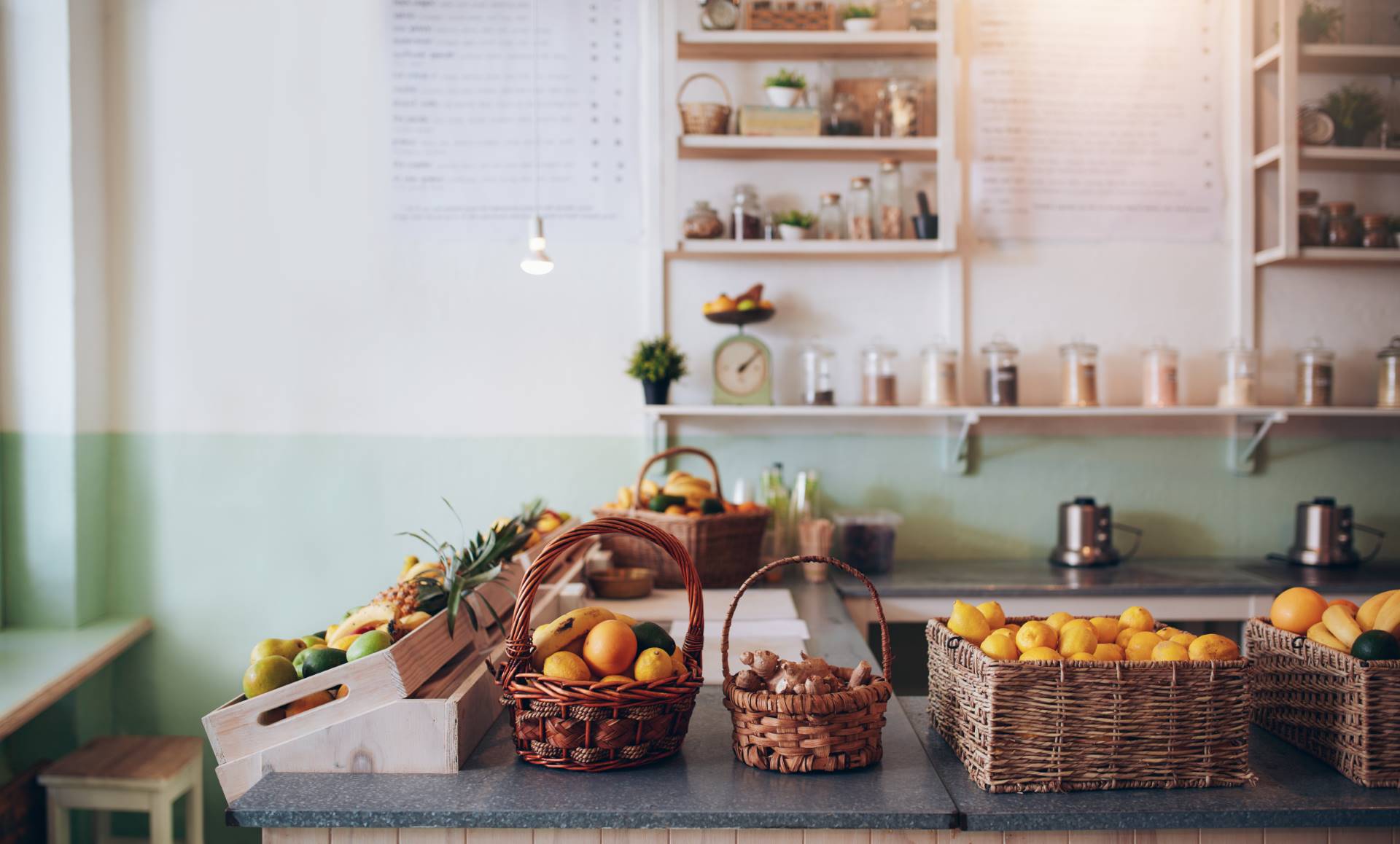 fruit juice bar counter