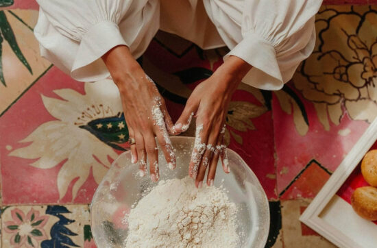 baking in a homey kitchen